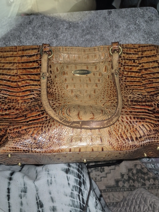 Brahmin Handbags - Brahmin Brown Croc-Embossed Leather Tote